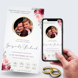 Convite digital interativo para casamento com foto