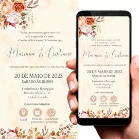 Convite digital interativo para casamento